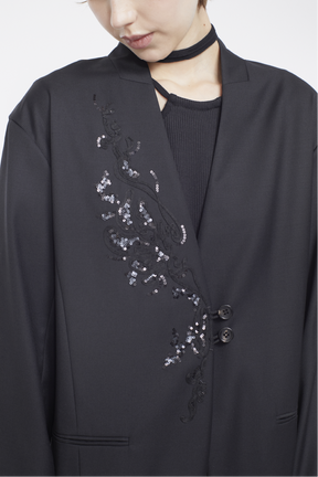 Veil embroidered jacket (Black)
