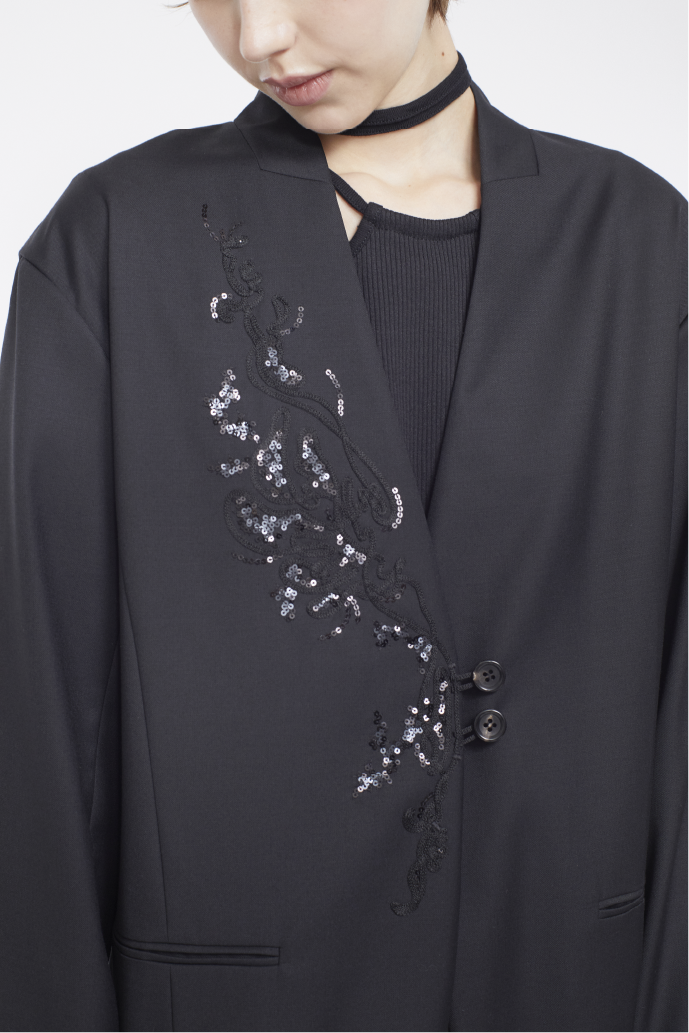 Veil embroidered jacket (Black)