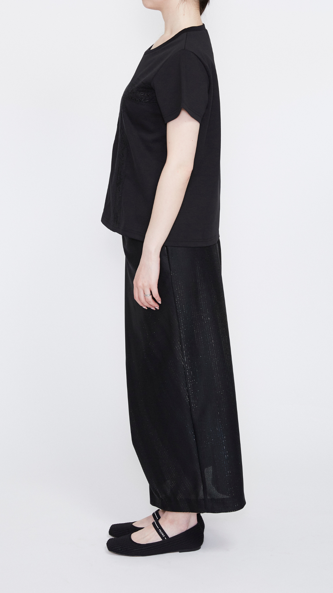 MURRAL Framed embroidered jersey tops (Black)