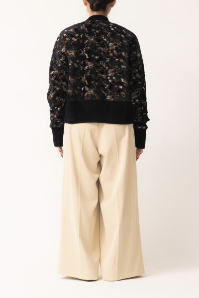 MURRAL Camouflage embroidered knit cardigan (Ivory)