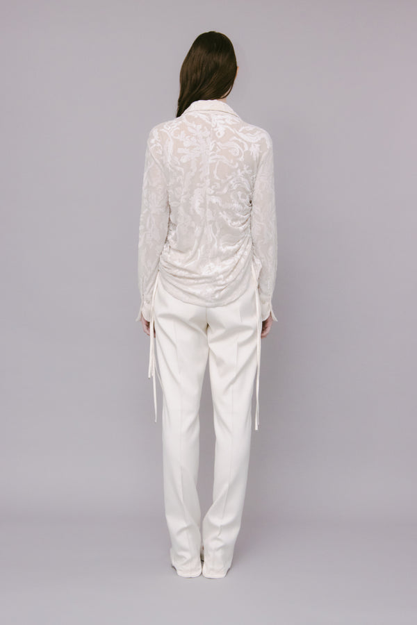 MURRAL Snowflake jacquard velor shirt (White)