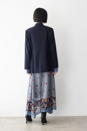 Everlasting embroidery lace skirt (Blue)