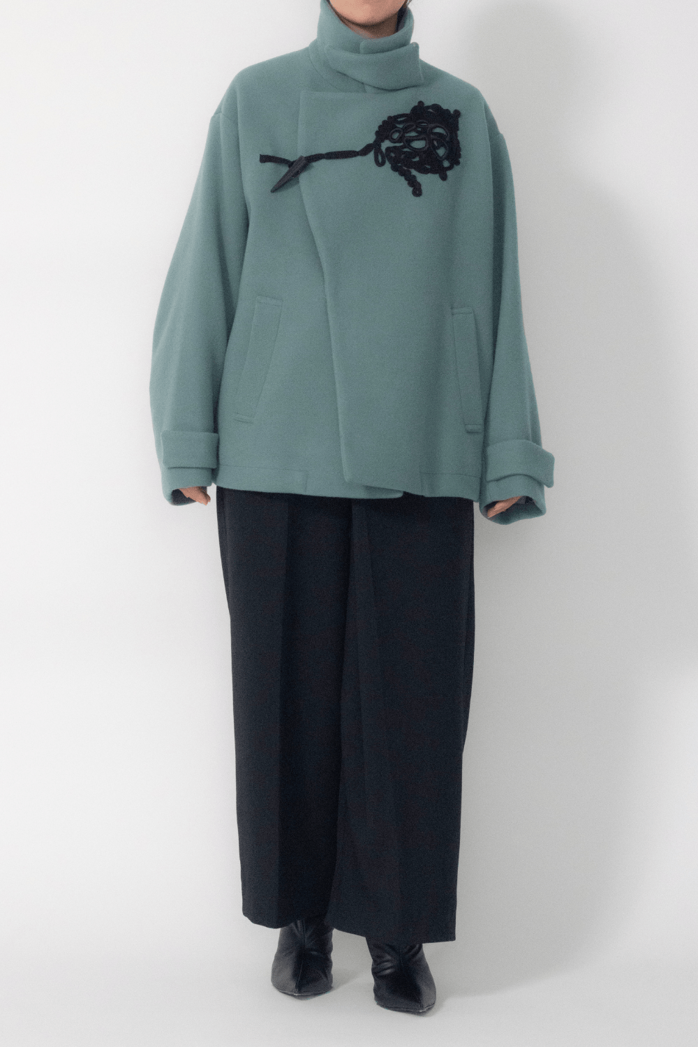 MURRAL Trillium embroidered wool coat (Gray)