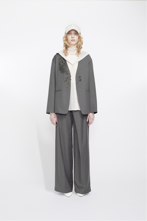 Veil embroidered jacket (Khaki)