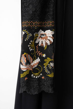 Petal collar lace dress set (Black)