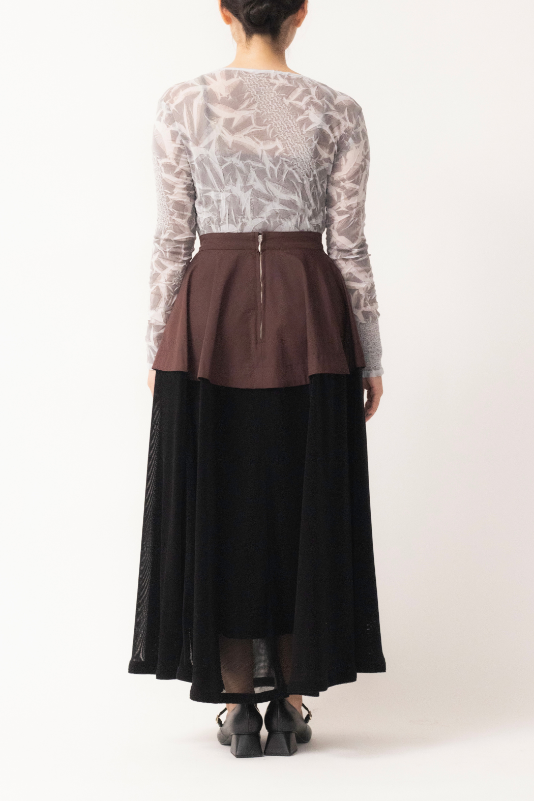 MURRAL Military layered flare skirt (Black)
