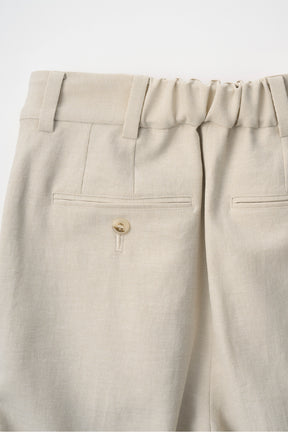 Veil embroidered layered slacks (Ecru)