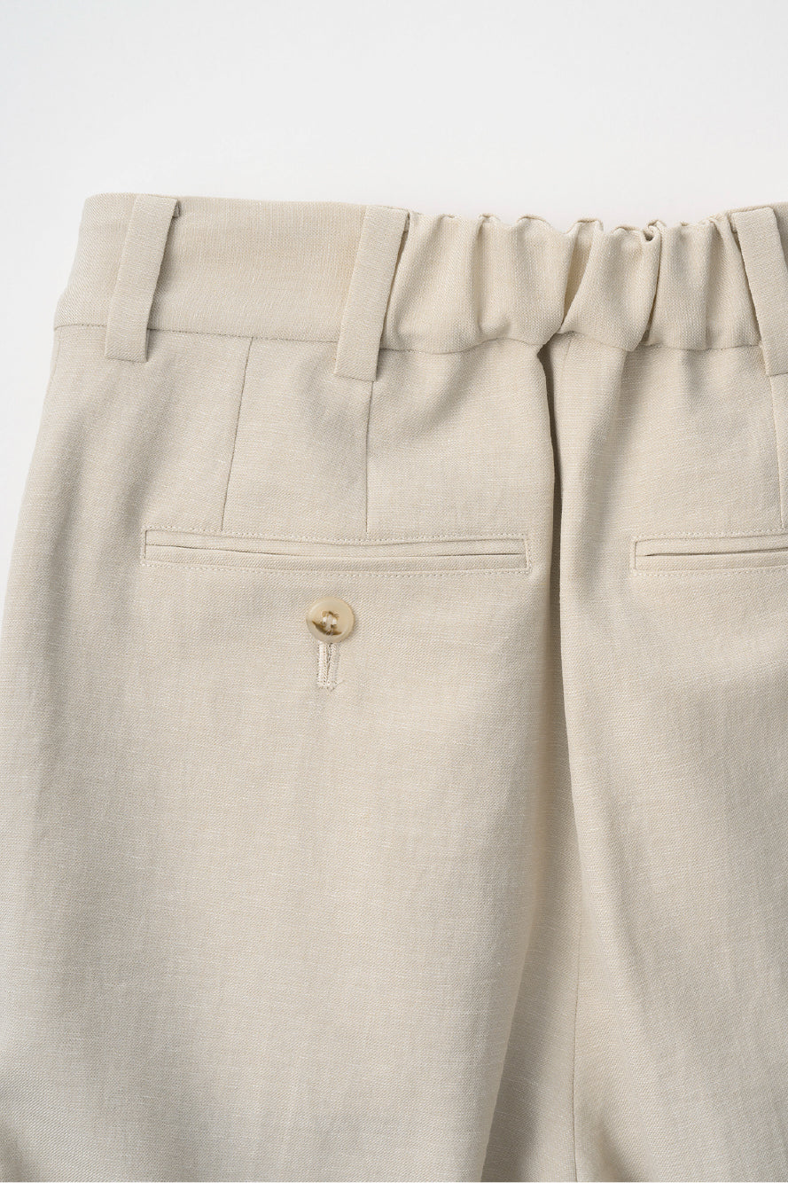 Veil embroidered layered slacks (Ecru)