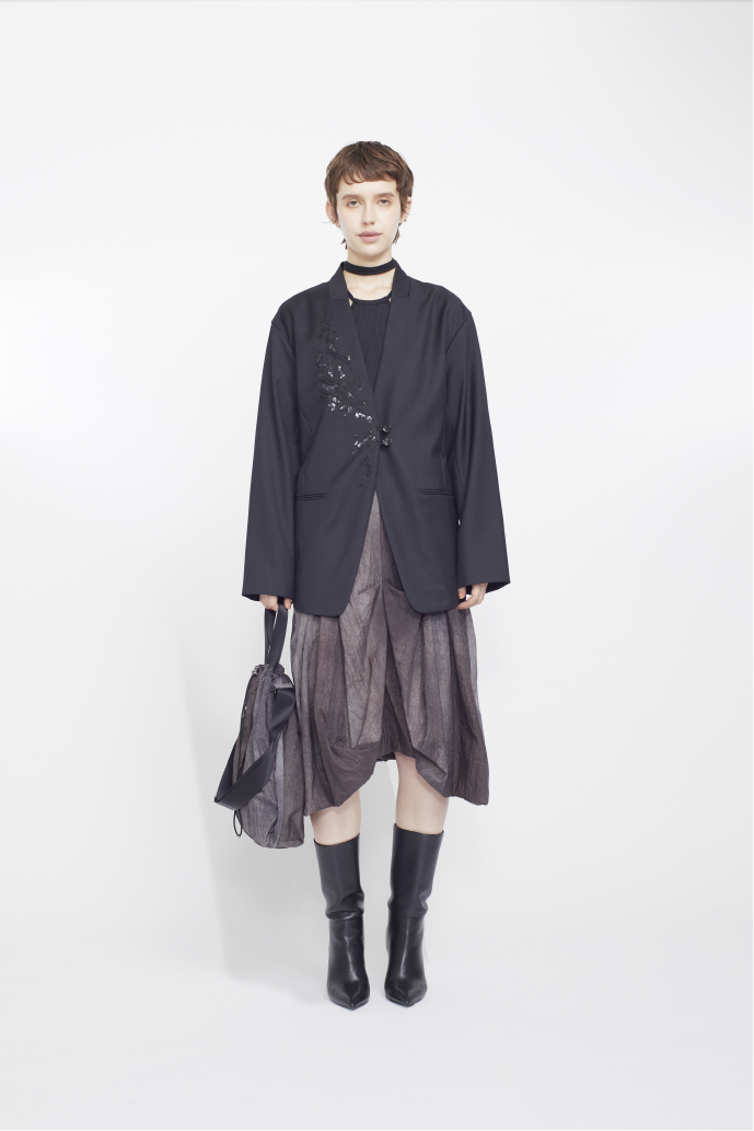 Veil embroidered jacket (Black)