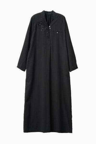 Veil embroidered dress (Black)