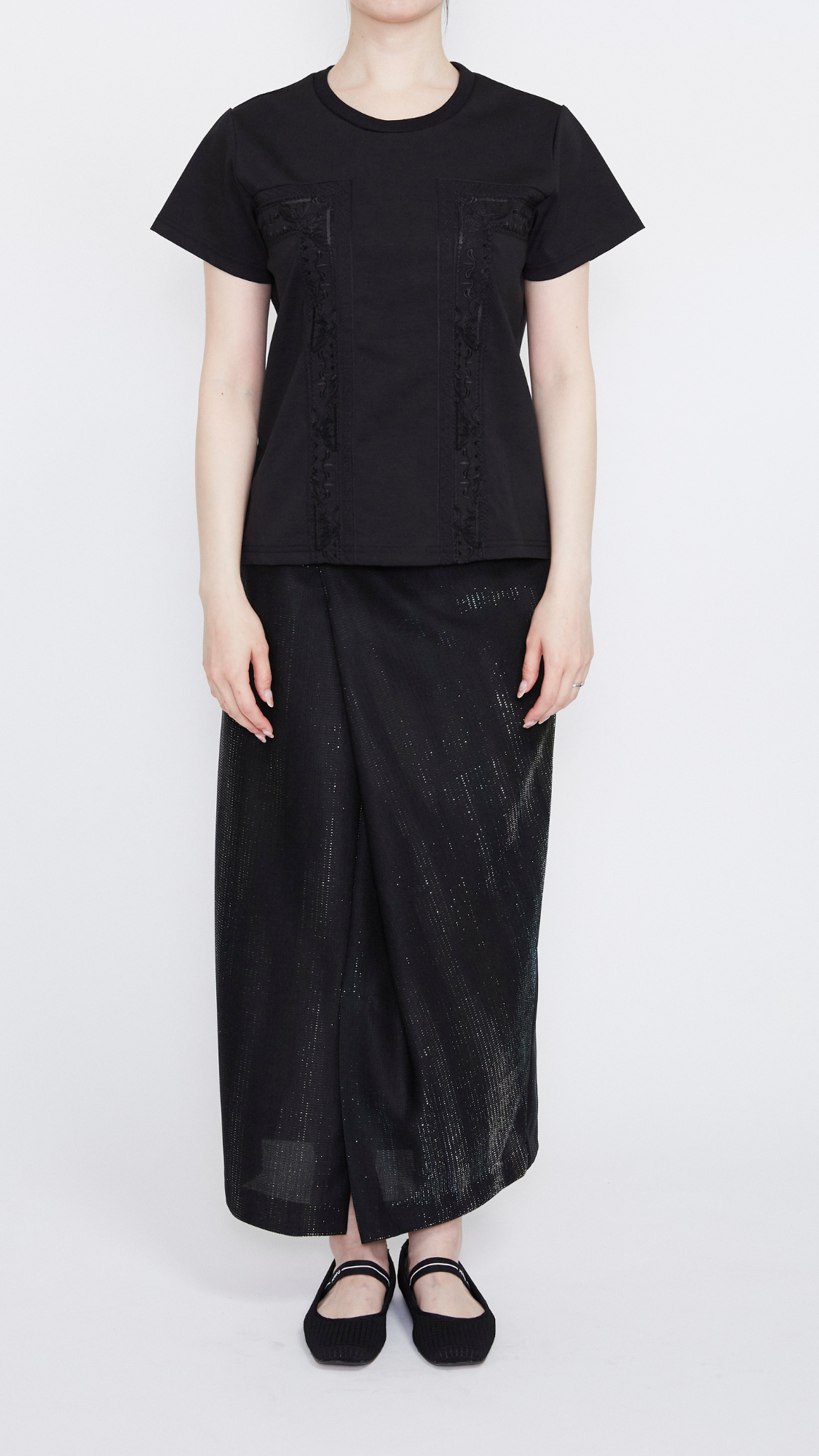 MURRAL Framed embroidered jersey tops (Black)
