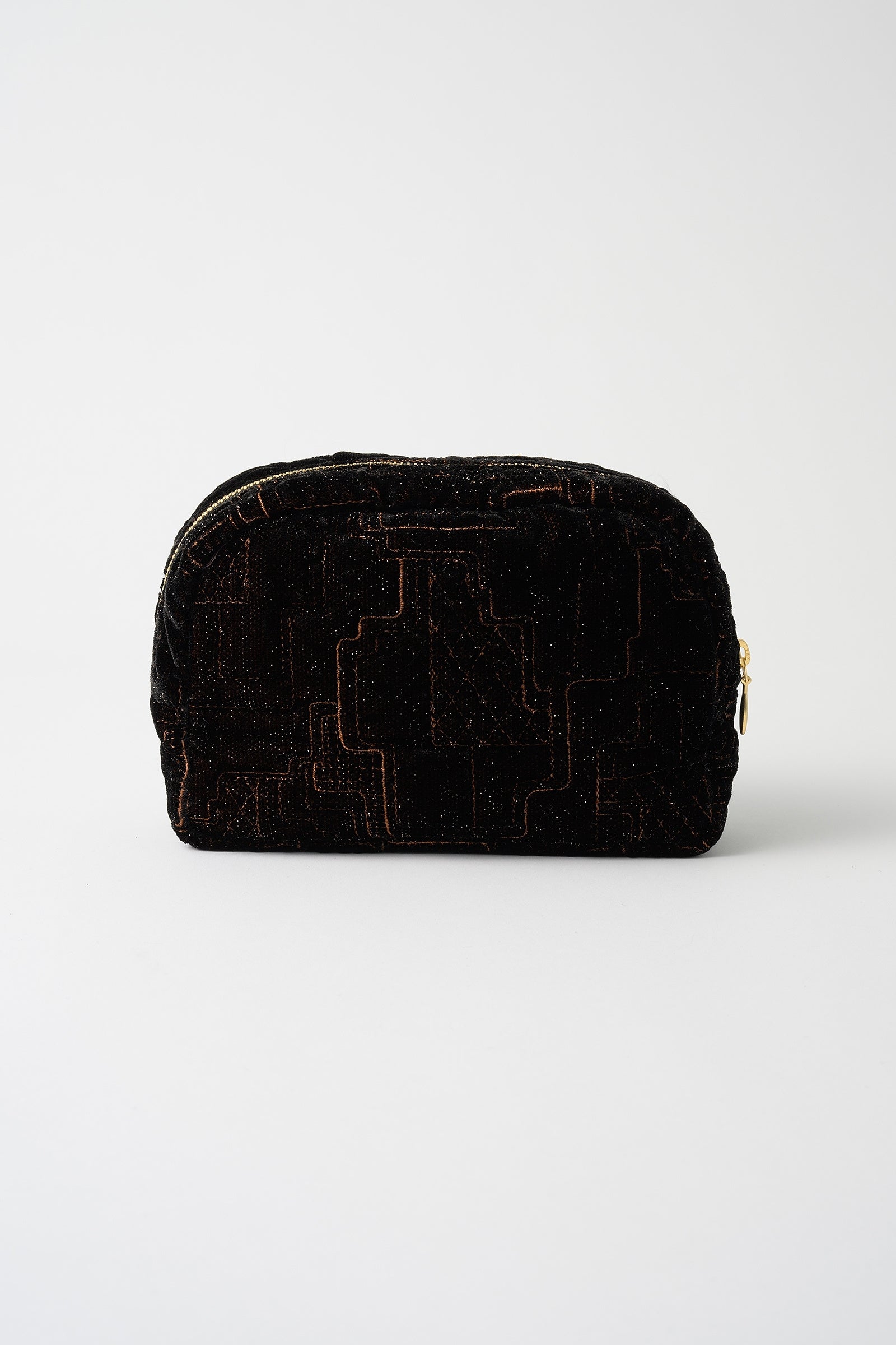 Symbolic embroidery pouch (Brown)