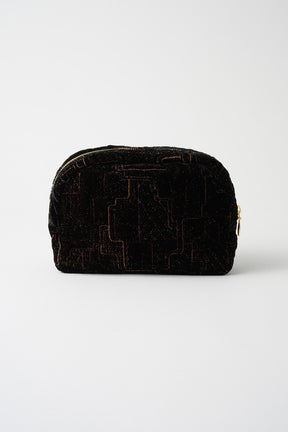 Symbolic embroidery pouch (Brown)