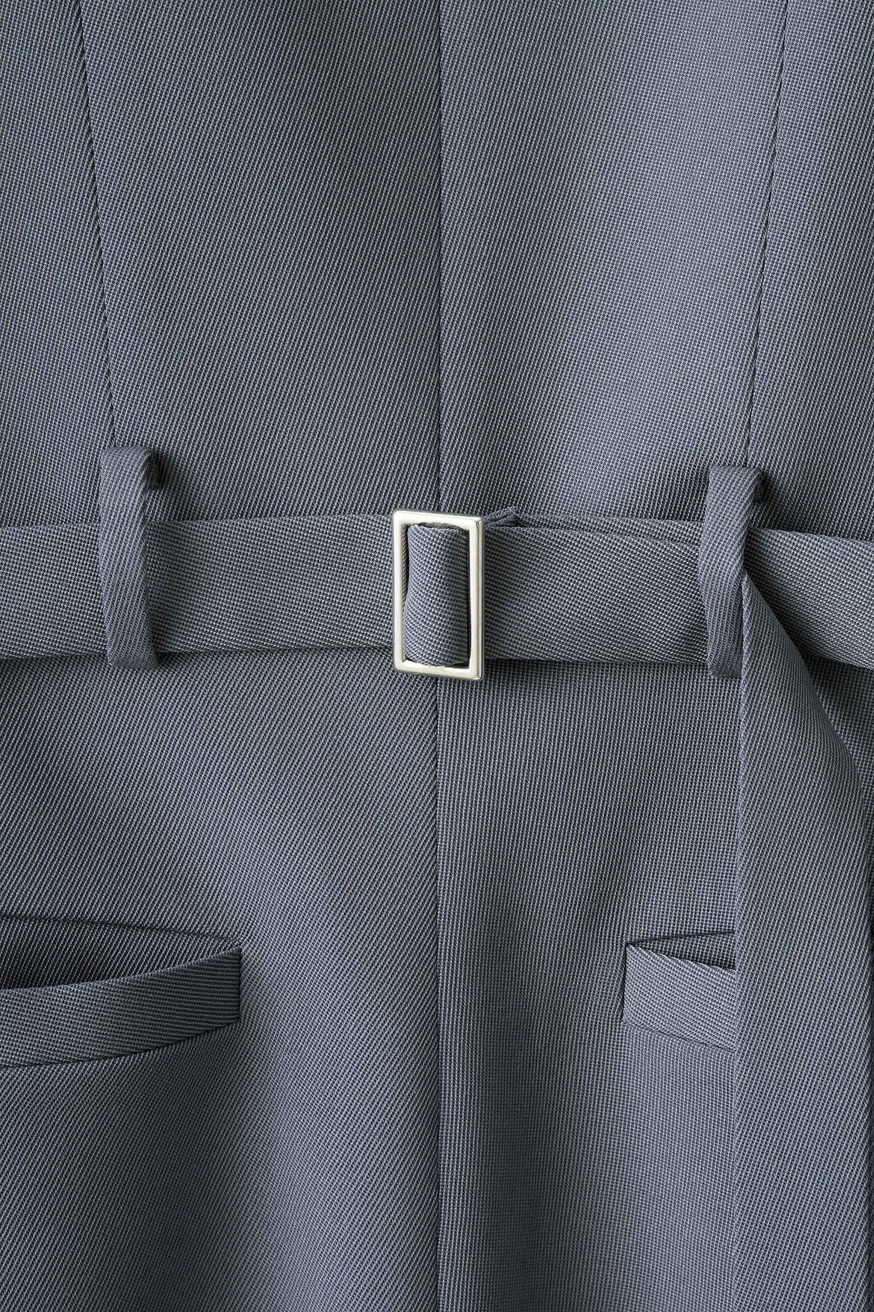 Slit sleeve lace jumpsuit set (Blue)