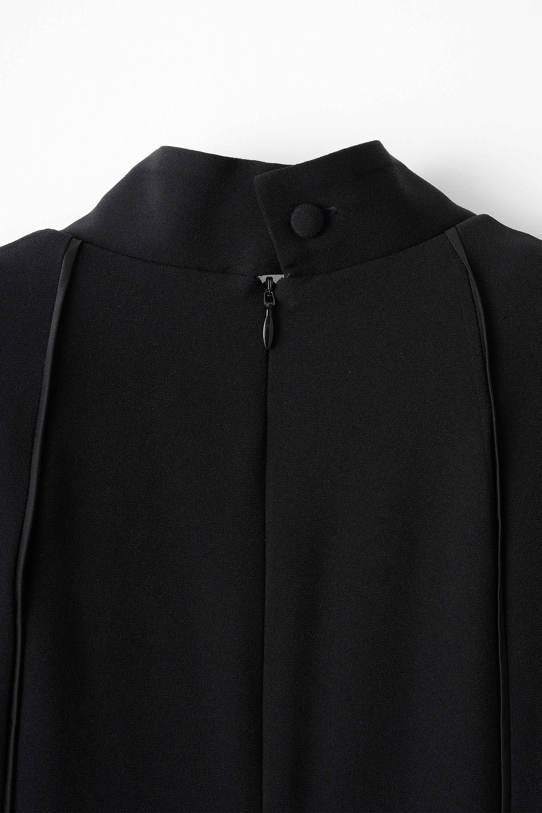 Petal collar lace dress set (Black)