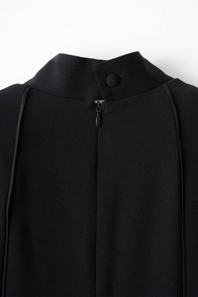 Petal collar lace dress set (Black)