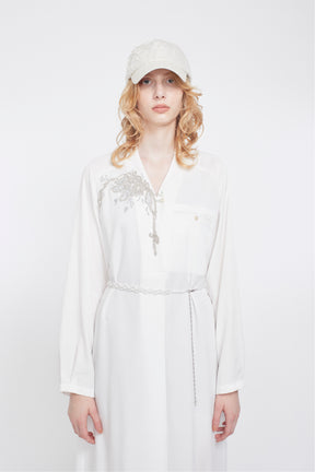 Grain pearl belt (White)