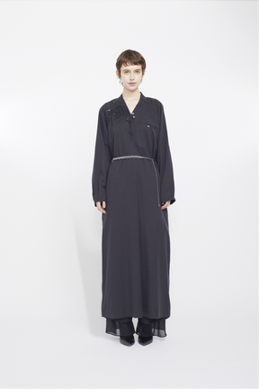 Veil embroidered dress (Black)