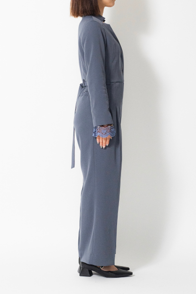 MURRAL Slit sleeve lace jumpsuit (Blue)
