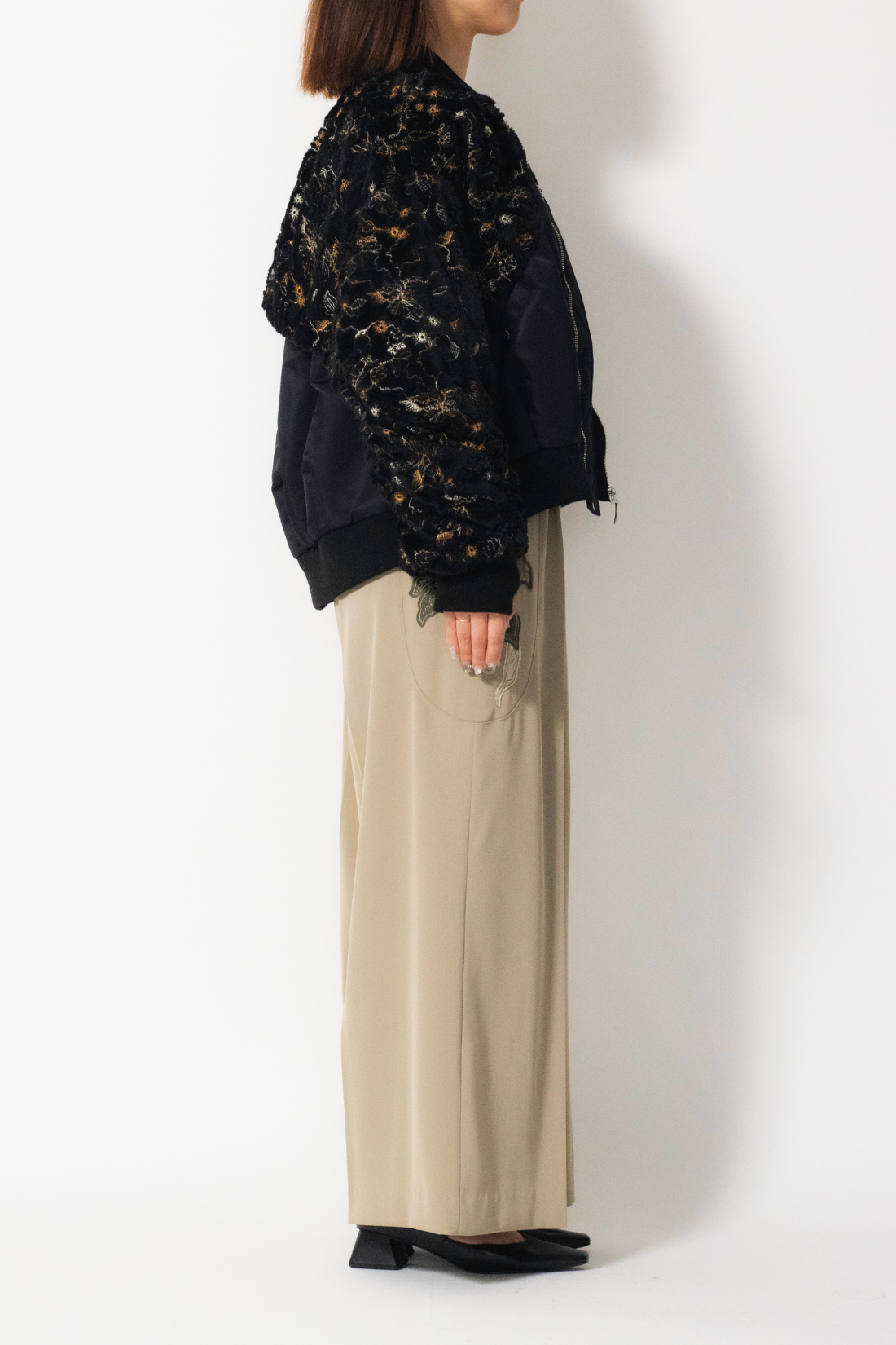 MURRAL Camouflage embroidered military blouson (Ivory)