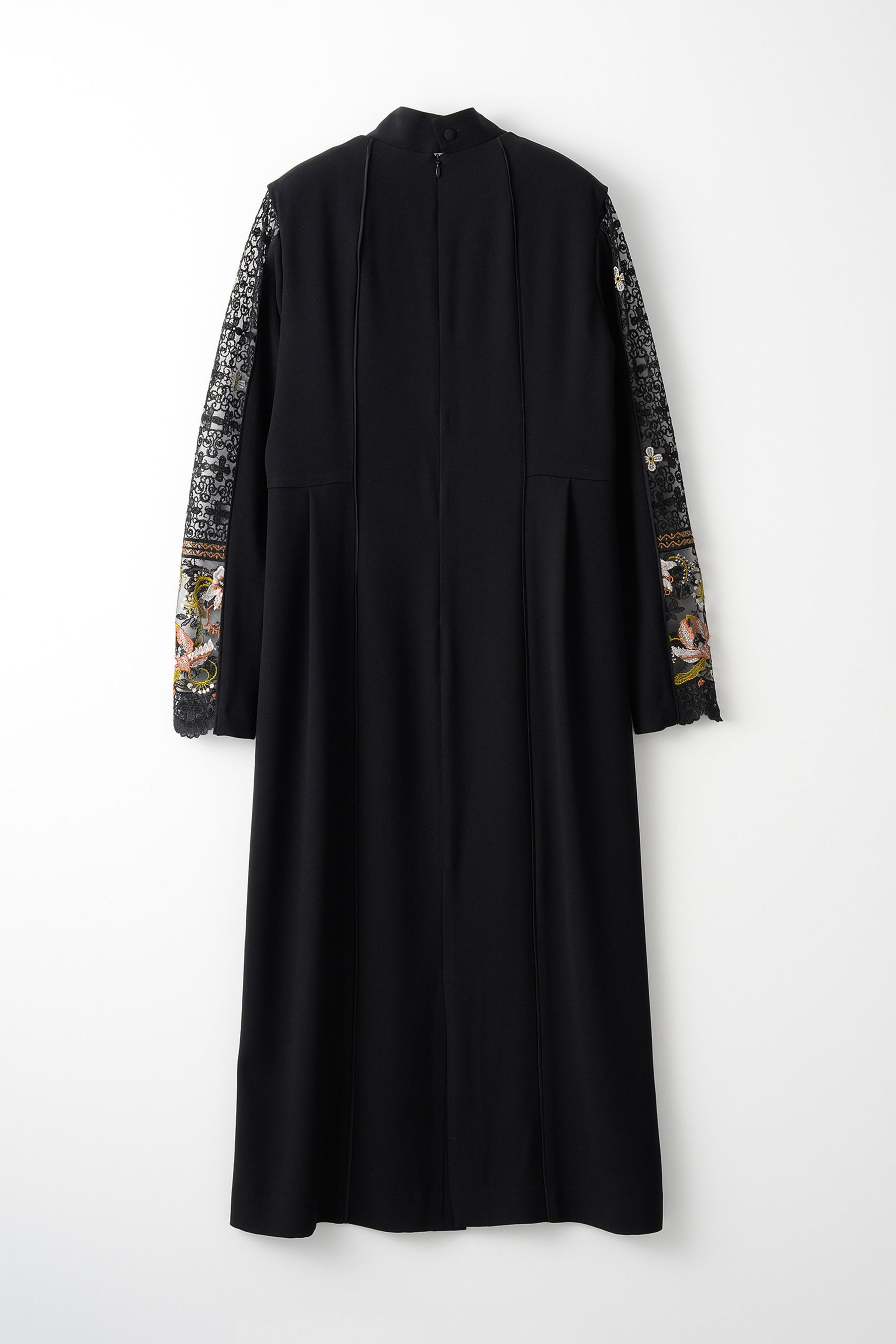 Petal collar lace dress set (Black)