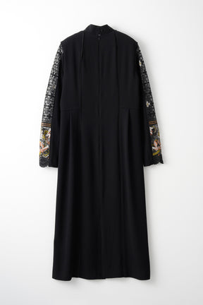 Petal collar lace dress set (Black)