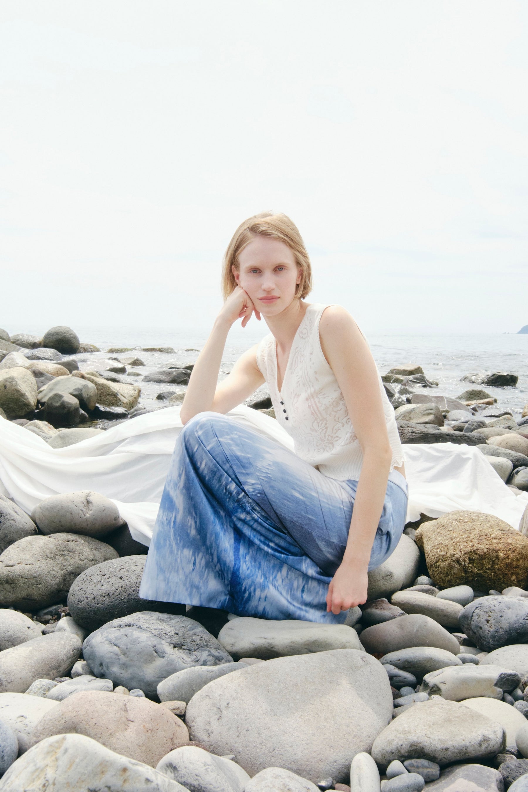 Mirror knit tank (White)