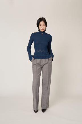 Emerge flower knit top (Blue)