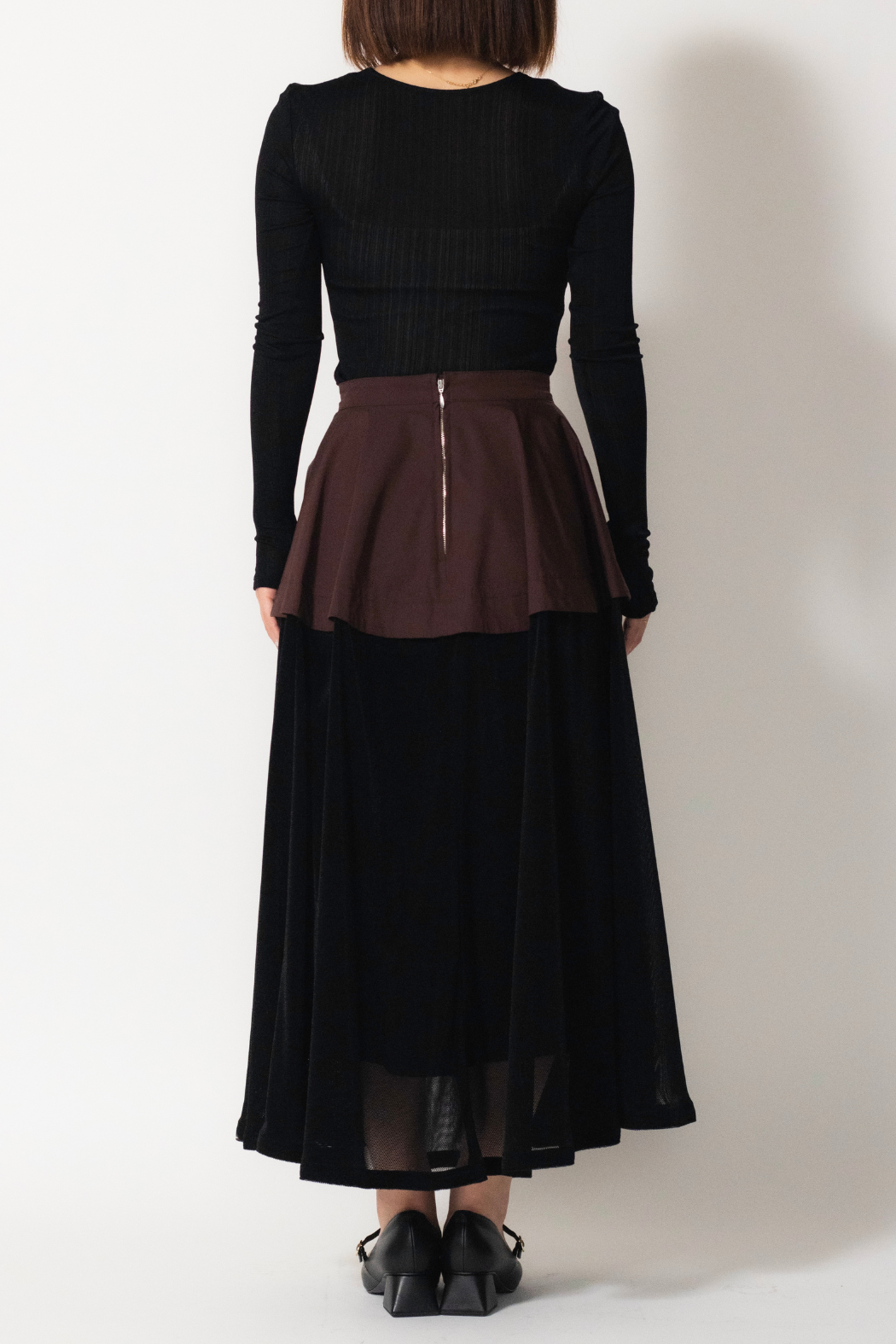 MURRAL Military layered flare skirt (Black)