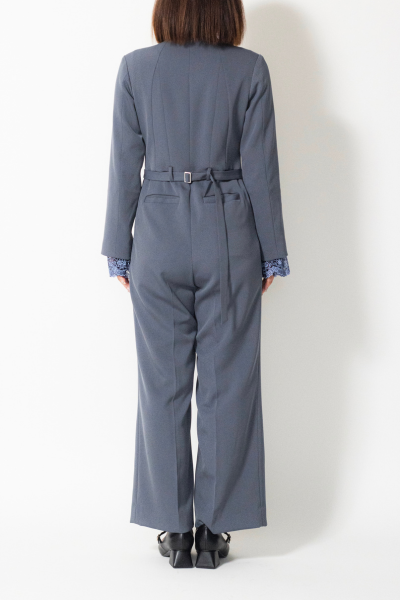 MURRAL Slit sleeve lace jumpsuit (Blue)