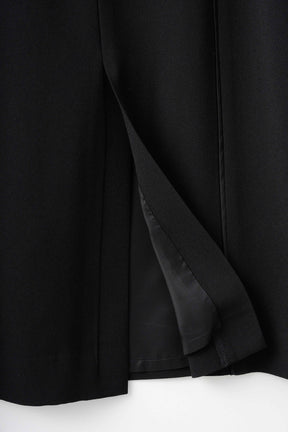 Petal collar lace dress set (Black)