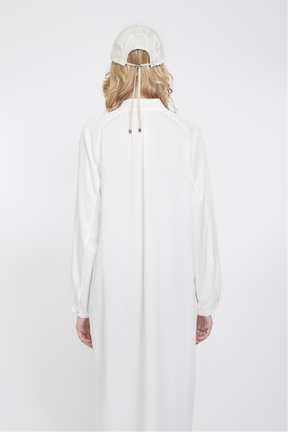 Veil embroidered dress (White)