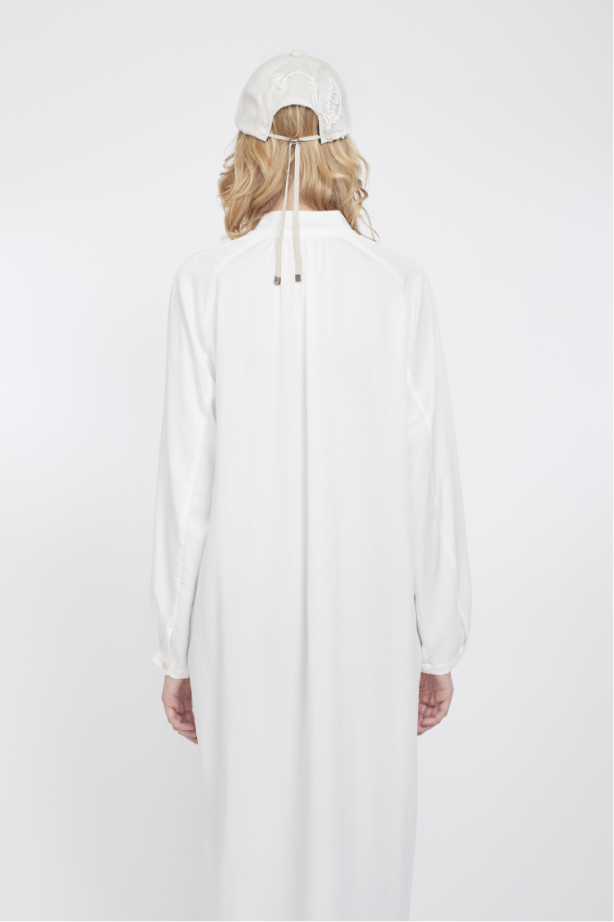 Veil embroidered dress (White)