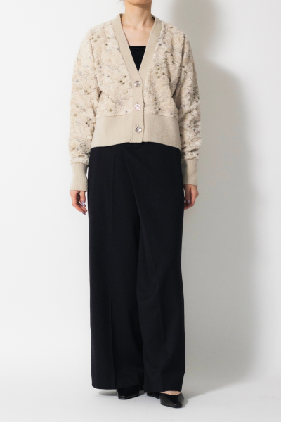 MURRAL Camouflage embroidered knit cardigan (Ivory)