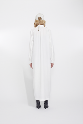 Veil embroidered dress (White)