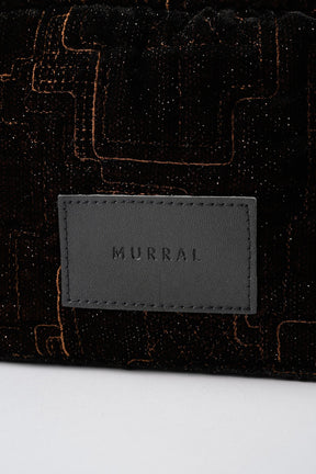 Symbolic embroidery pouch (Brown)