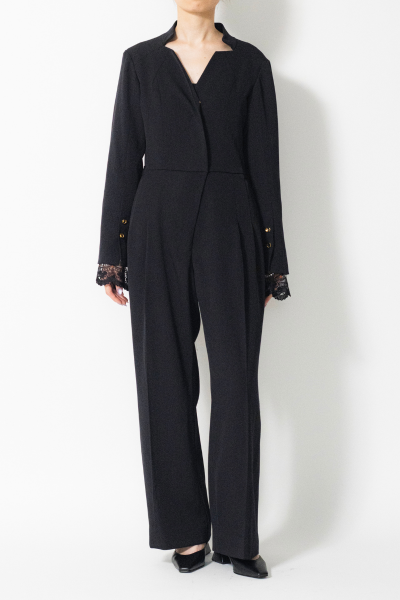MURRAL Slit sleeve lace jumpsuit (Blue)