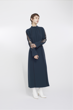 Petal sleeve lace dress (Green)