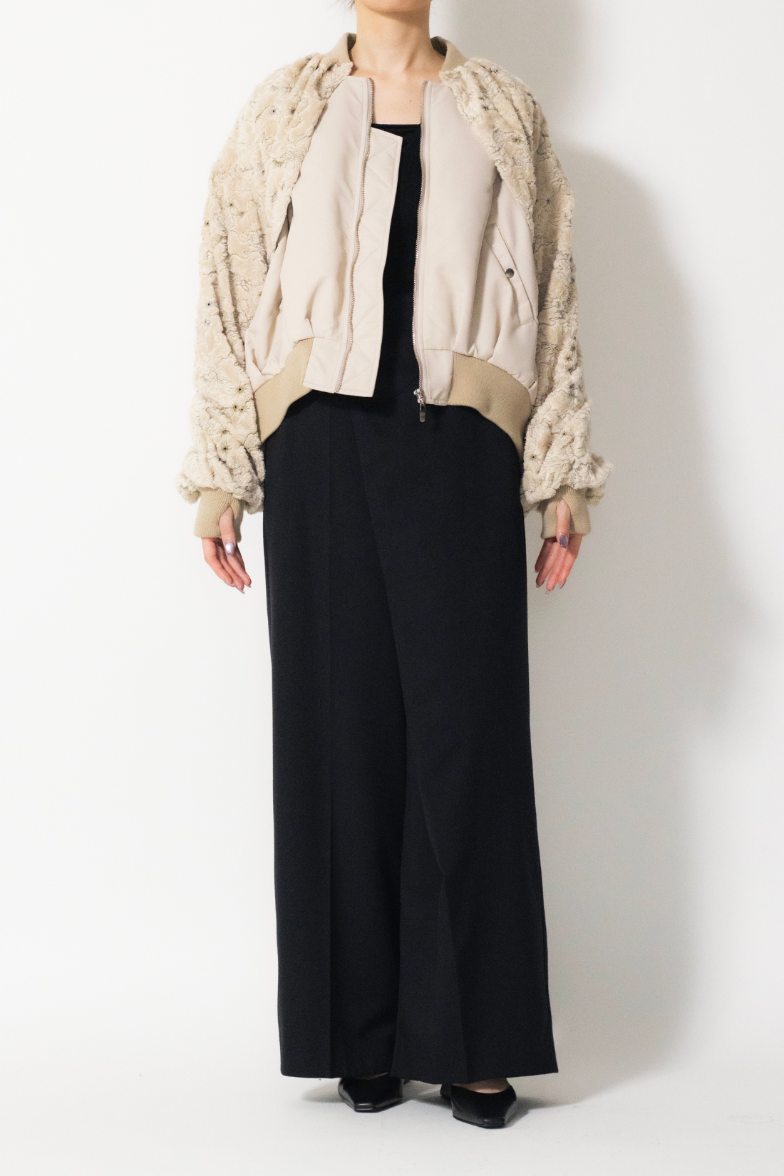 MURRAL Camouflage embroidered military blouson (Ivory)