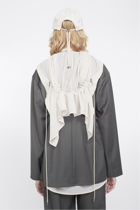 Veil embroidered jacket (Khaki)