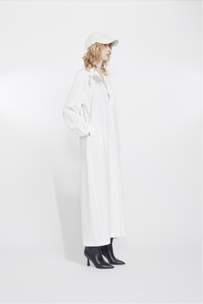 Veil embroidered dress (White)