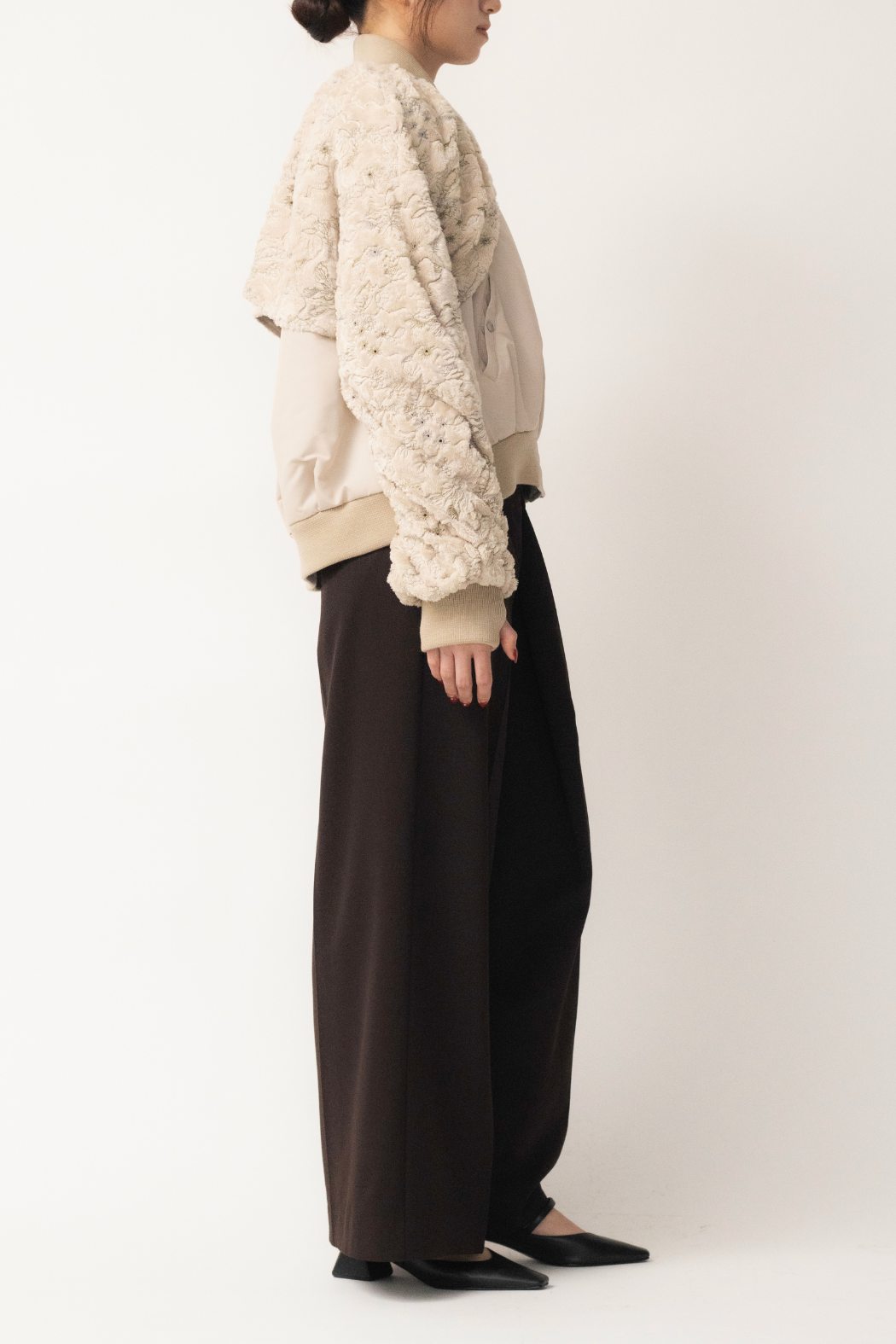 MURRAL Camouflage embroidered military blouson (Ivory)