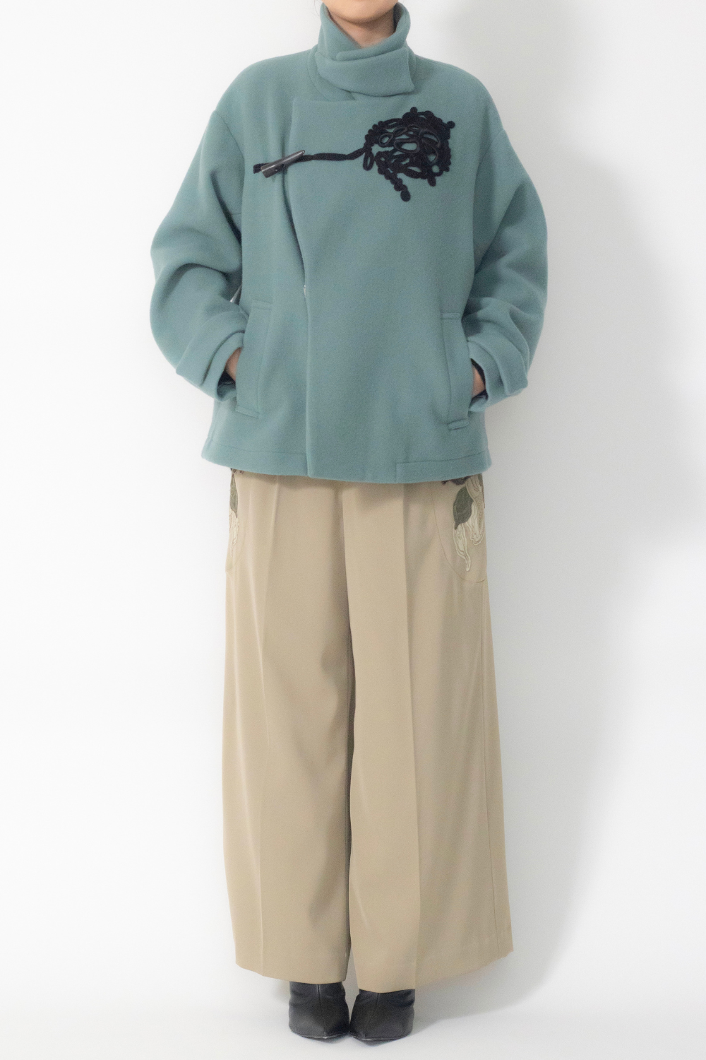 MURRAL Trillium embroidered wool coat (Gray)