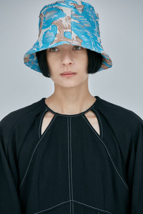 Flower quartz jacquard hat (Light blue)