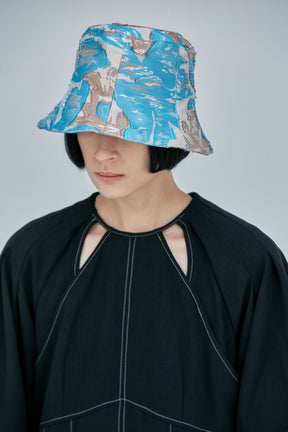 Flower quartz jacquard hat (Light blue)