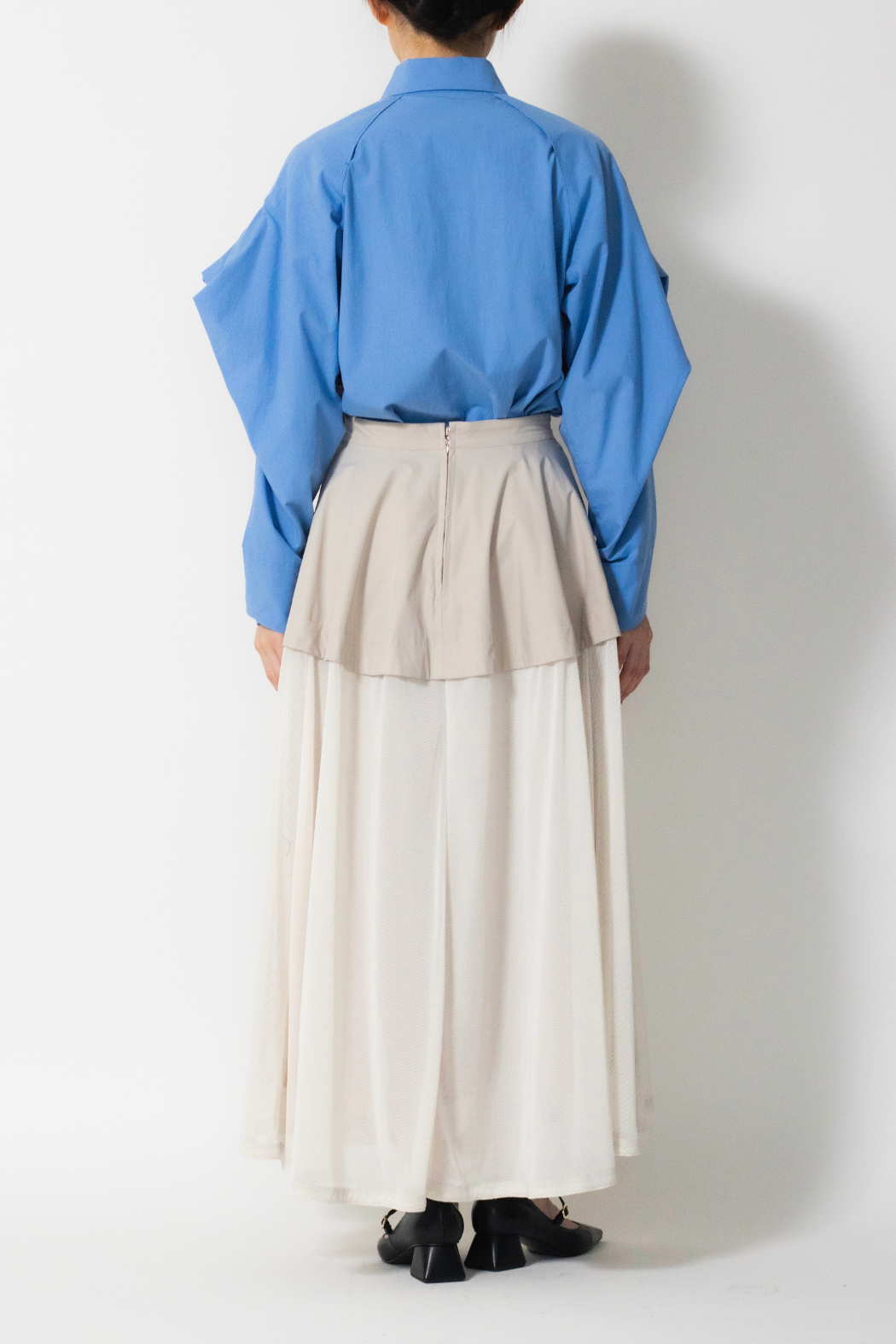 MURRAL Military layered flare skirt (Black)