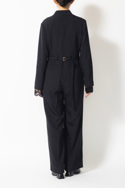 MURRAL Slit sleeve lace jumpsuit (Blue)