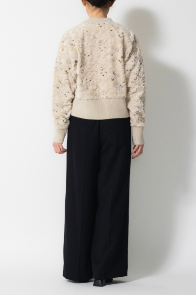 MURRAL Camouflage embroidered knit cardigan (Ivory)