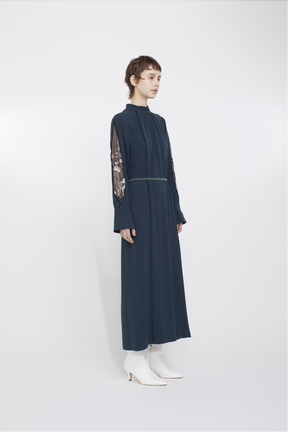 Petal sleeve lace dress (Green)