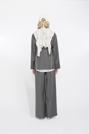 Veil embroidered jacket (Khaki)